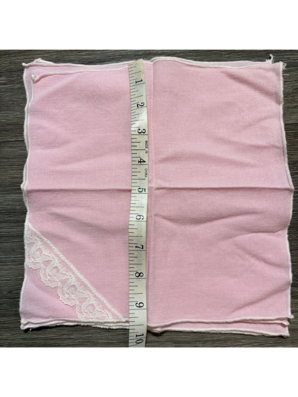 Set 4 Pink Linen Napkins With White Lace Trim Elegant Tea Party Cottagecore - Picture 9 of 13